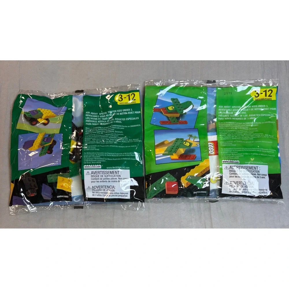 Vintage 1999 McDonalds Happy Meal LEGO Classic Set 1-7 Complete